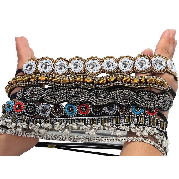 6 Pcs Rhinestone Elastic Headbands - Picture 3 of 6